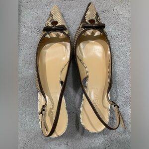 J Crew Python leather kitten heels. Size 10